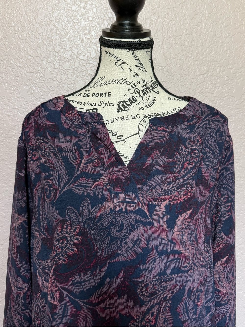 Christopher & Banks V-Neck Paisley Blouse